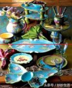 鲜艳复古的陶瓷餐具请注意